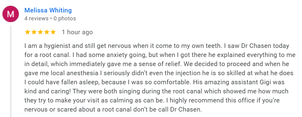 Dr. Joel Chasen - Google Patient Review - Melissa Whiting