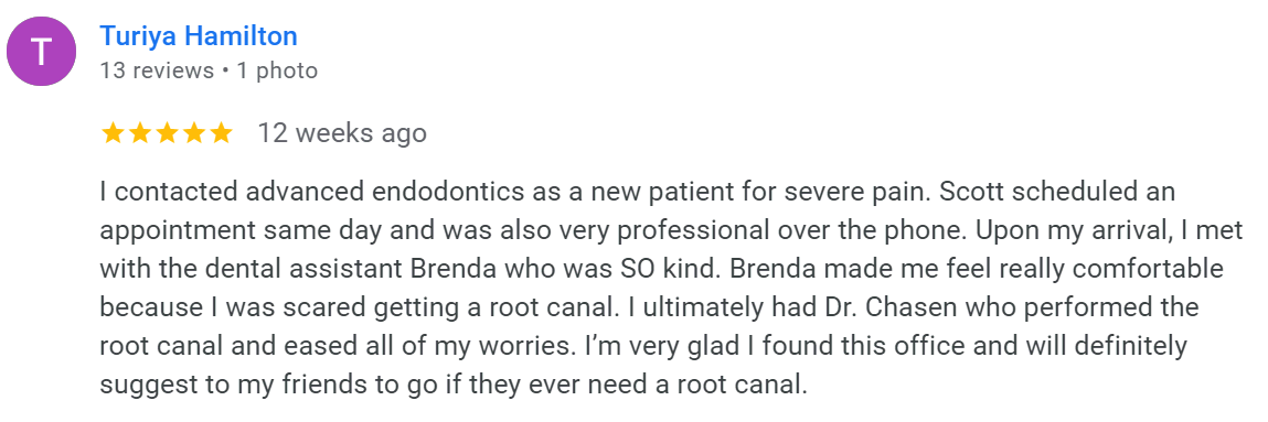 Dr. Joel Chasen - Google Patient Review - Turiay Hamilton