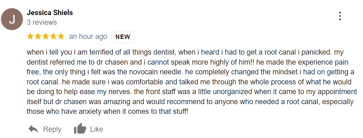 Dr. Joel Chasen - Google Patient Review