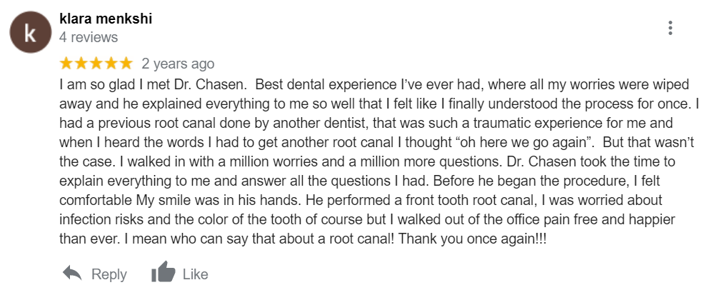 Dr. Joel Chasen - Google Patient Review