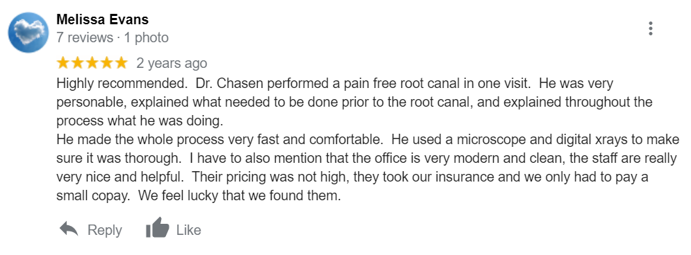 Dr. Joel Chasen - Google Patient Review